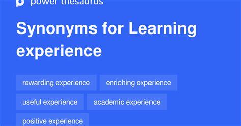 synonyms for learning experience.